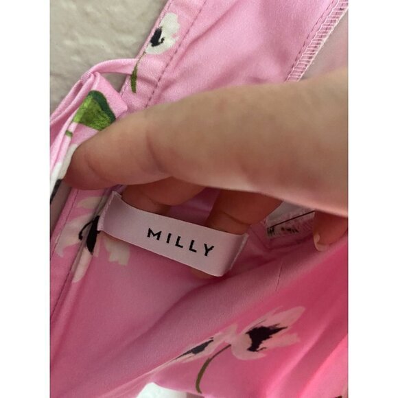 Milly Women's Pink Floral Long Sleeve Crop Blouse - Medium - Picture 2 of 10